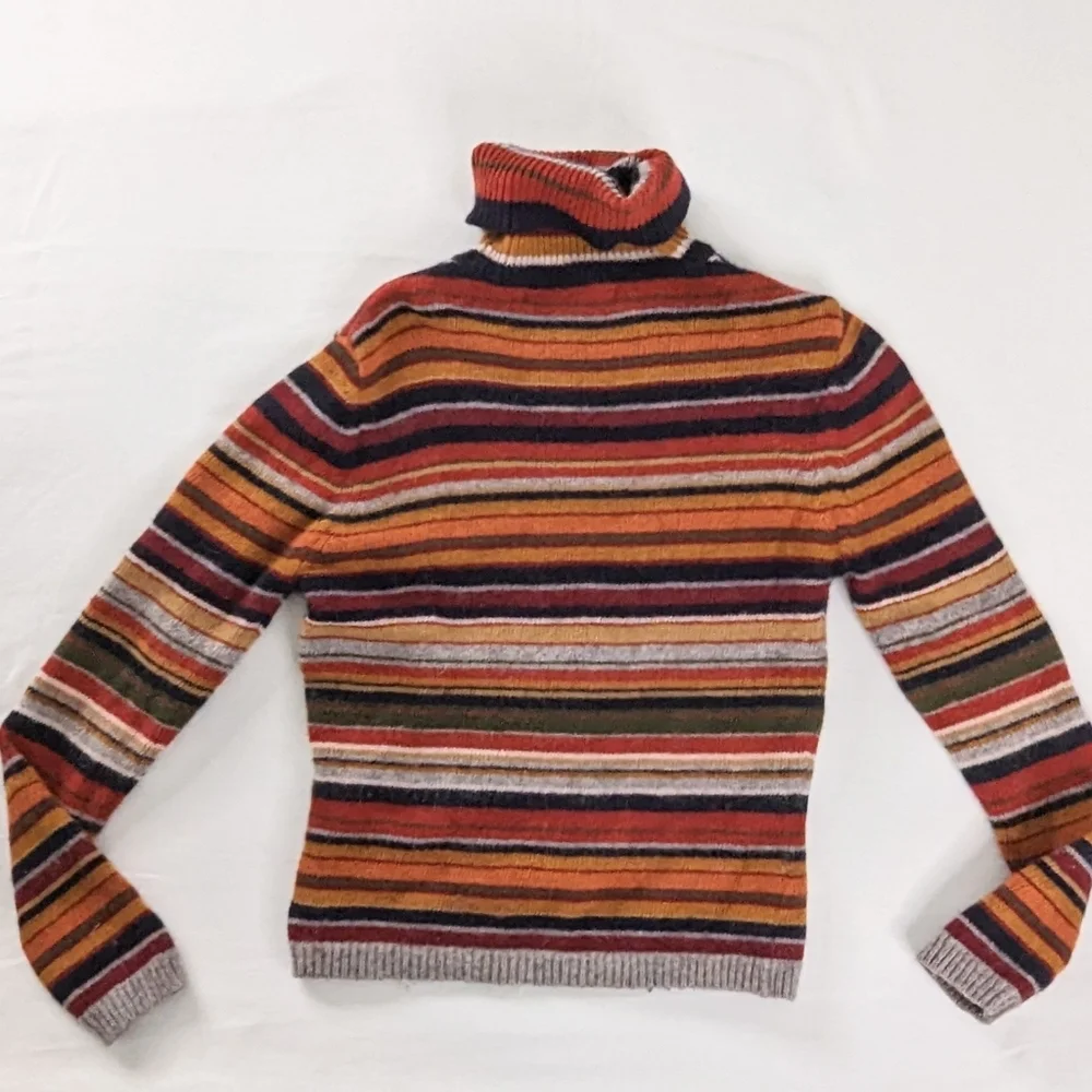 Oxford Fulham Retro Lambswool Stripe Turtleneck Sweater - Picture 5 of 8